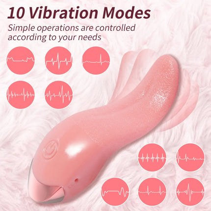 10 Frequency Heating Tongue Licking Vibrator For Women Mini G Spot Clitoris Vagina Nipple Masturbation Vibrator Adults Sex Toys