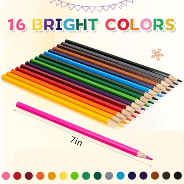 288 Count Colored Pencils Bulk, 16 Assorted Colors, Pre-sharpened Coloring Pencils Set for Kids and Adults, Teachers Essential Classr