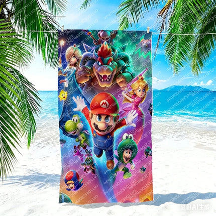 S-Super Towel Large Quick-Drying M-Mario-o Microfiber soft Beach Towel for Travel Fitness Sauna Bathing Camping Kids Gift