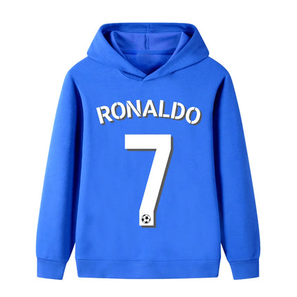 FashionSimple CR7 Printed Children's Hooded Sweatshirt Autumn Winter Loose Casual Comfort Soft Long-sleeved Top for Boys Girls