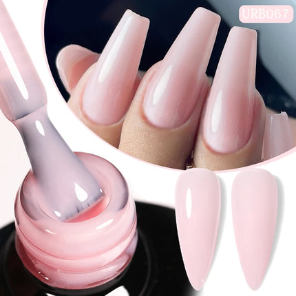 UR SUGAR 7ml Pink Nude Natural Rubber Base Gel Nail Polish Semi Permanent Chrome Sequins Soak Off Construction UV Gel Varnish