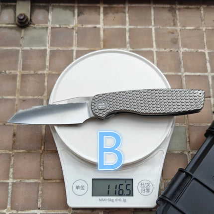 Brown Cortex XL Front Flipper JUFULE Titanium Ceramic Bearings 154CM Steel Pocket EDC Tool Camping Hunting Outdoor Folding Knife