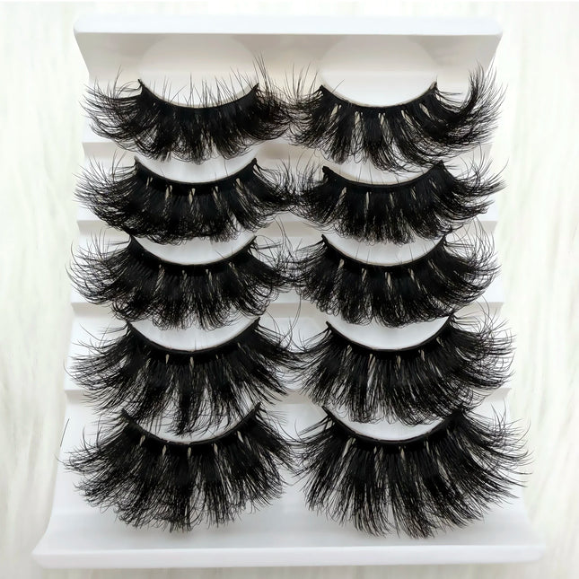 5 Pairs 3D Faux Mink Lashes Dramatic Volume Thick Lashes Fluffy Natural False Eyelashes Thick Dramatic Faux Mink Eyelashes