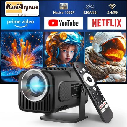 4K Android 11 Projector Native 1080P 390ANSI HY320 Dual Wifi6 BT5.0 1920*1080P Cinema portable Projetor upgrated