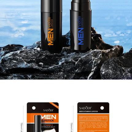 SADOER Men's Lip Balm Moisturizing Anti Cracking Repair Nourishing Hydrating Lipstick Men Lips Skin Care Products