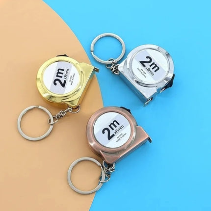 Portable mini tape measure 2 m long brass material keychain design small home measuring tool for hand sewing and other uses