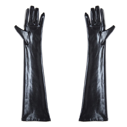 Bdsm Sexy Shiny Gloves Latex Faux Leather Long Gloves Punk Gloves Sexy Cosplay Costume Accessories Adult Toys Erotic Sexy Toys