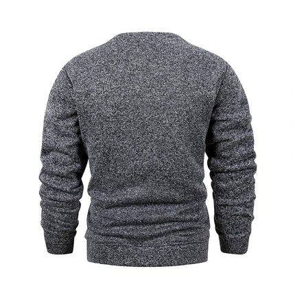 Men's Warm Crew Neck Sweatshirt Fleece Lined Thermal Pullover Autumn Winter Fashion Casual Sweater Loose Knit Long Sleeve Hoodie