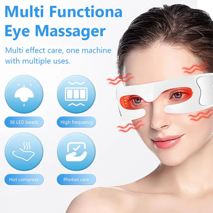 Red Light Theraphy Eye Massager Eyecare Glasses Eye Fatigue Relaxing Dark Circles Puffiness Wrinkles Reduction Beauty Care Tools