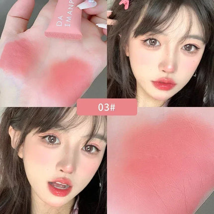 Monochrome Liquid Blusher Lightweight Color Rendering Natural Brighten Matte Rouge Blush Waterproof Facial Contouring Cosmetics