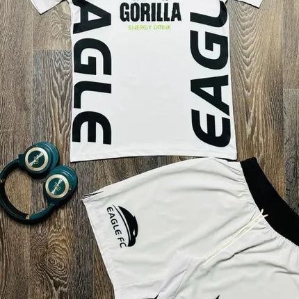 2025 New GORILLA Eagle Sports Set Men's White Graphic Rash Guard T-shirts & Shorts Quick Drying MMA Training Combat Streetwear