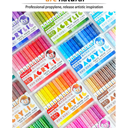 168/72/12 Colors GuangNa High Gloss Acrylic Marker Pens,DIY Hand Drawn,Graffiti Paint Art Pen Set,Perfect for Artist/Students