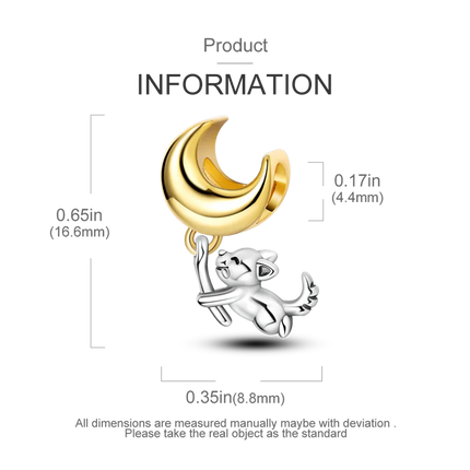 Gold Series DIY Charms Bead Original 925 Sterling Silver Inlaid Zirconium Sun Leopard Pendants Fit Bracelet Jewelry Gift Marking
