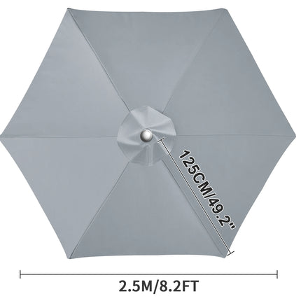 Waterproof Replacement Umbrella Cloth 2/3M Patio Parasol Cover UV-Anti Canopy Cover Replacement Parasol Cover for Balcony Garden