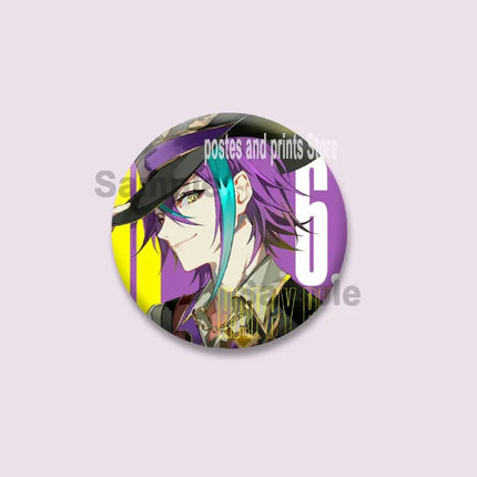 Anime Game Character Kamishiro Rui Pins PJSK Cartoon Round Brooches on Backpack Shirt Accessories Jewelry Badge Gift for Friends