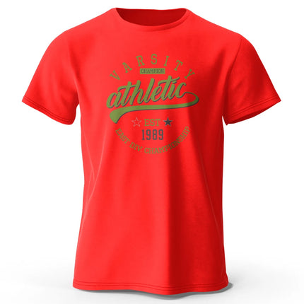 Men's Graphic Varsity T-Shirt 100% Cotton Short Sleeve Tops for Men and Women Vintage Tees