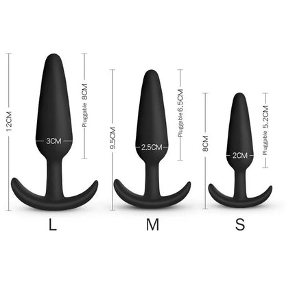 3 Different Size Anal Plug Soft Silicone Anal Butt Plug Stimulator Adults Sex Toys for Men/Women Prostate Massager Anal Trainer