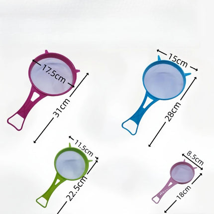 New 4Pcs Plastic Fine Mesh Filter Colander Soy Milk Sieve Flour Sieve with Handle Juice and Tea Filter Kitchen Tool colador de harina tamizador