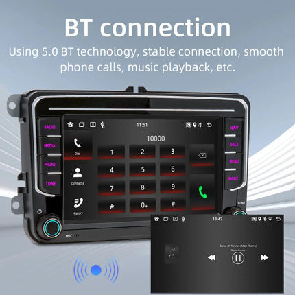 BQCC 7" Android 13 Octa Core Car Player Mirrorlink Carplay WIFI GPS For Volkswagen VW CC Passat B7 Polo Golf 5 6 Jetta mk5 mk6
