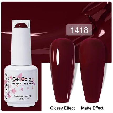 Clou Beaute 15ml Nail Gel Polish Vernis Semi Permanent UV LED Lamp Lakiery Hybrydowe Hema Free Red Nail Art Gel Lacquer Gel