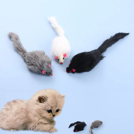 1/3Pcs 17cm Fluffy Pet Cat Toy Mice with Crinkle Sound Interactive Hunting Play for Kittens Bite Resistant Cat Toys Supplies