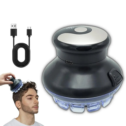 TINSOL Round Quick Haircut Wireless Round Hair Clipper with LED Display and Length Adjustable 3-12mm Self Haircutting Kit