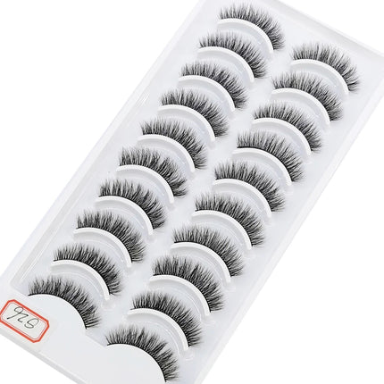 10 Pairs Mink Fake Eyelashes Faux 3D Natural Long False Eyelashes 3d Mink Lashes Soft Fluffy Lashes Extension Makeup Kit Cilios
