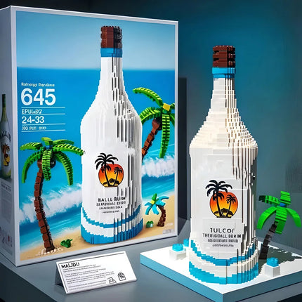 New Creative Whiskey Bottle Building Blocks, 3D Puzzle DIY Model Kits for Adults, Home Bar Decoration, 10 Styles Available