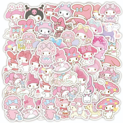 40PCS Sanrio My Melody Stickers Cartoon Melody Rabbit Stickers for Notebook Laptop Suitcase Waterproof Decal Toy Sticker