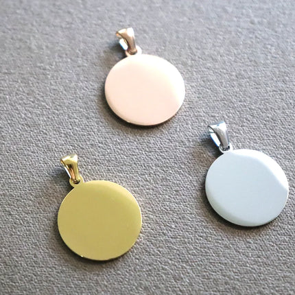 20pcs/lot 304 Stainless Steel Mirror Polished 20mm 25mm Disc Round Tag Pendant for Bracelet Necklace DIY Jewelry Charm