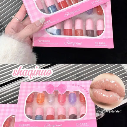 SHAQINUO Lip Gloss Set, Long-Lasting, Pigmented, Hydrating & Moisturizing with Mirror-Like Shine and Glitter, Perfect for Gifts