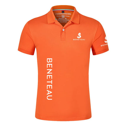2024 New 100% Cotton Men Beneteau Sailboat Sailing Yacht Summer Short Sleeve Polo Shirt Summer Streetwear Casual Fashion Tops