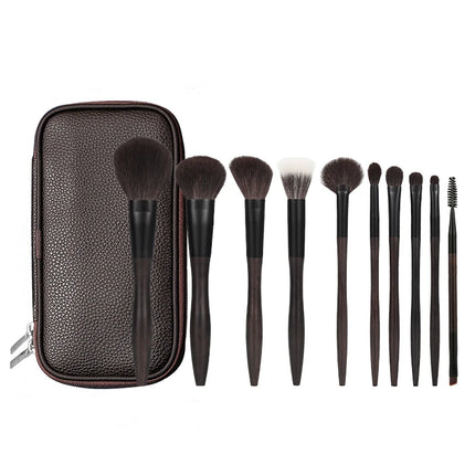 10pcs make up brushes sets Ebony makeup brush animal hair brush set real wool loose powder blush contour eye shadow brush