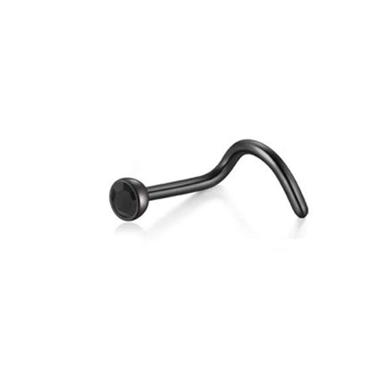 1Pcs 20G Nose Rings Hoop Surgical Stainless Steel Studs Screw L Shaped Nose Piercing Jewelry Women Black Woman and Man