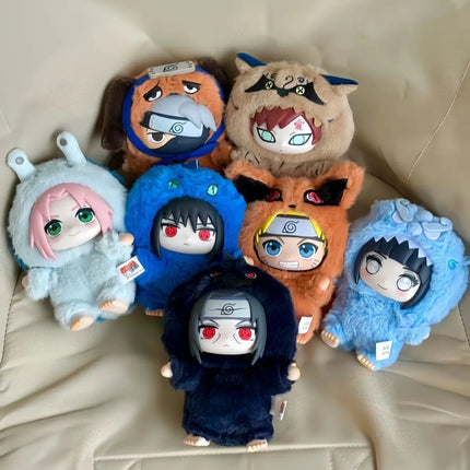 Bandai Naruto Shippuden Beast Party Plush Blind Box 15cm PVC Vinyl Doll Kawaii Figure Desk Decoration Collectible Gift for Fans