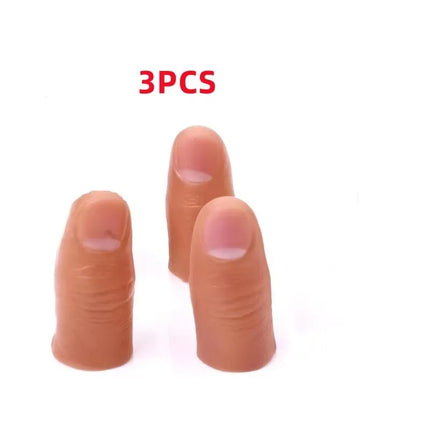 3PCS Funny Magic Toys Party Prank Soft Thumb Tip Fake Finger  Magic Trick Close Up Vanish Appearing Finger Trick Props