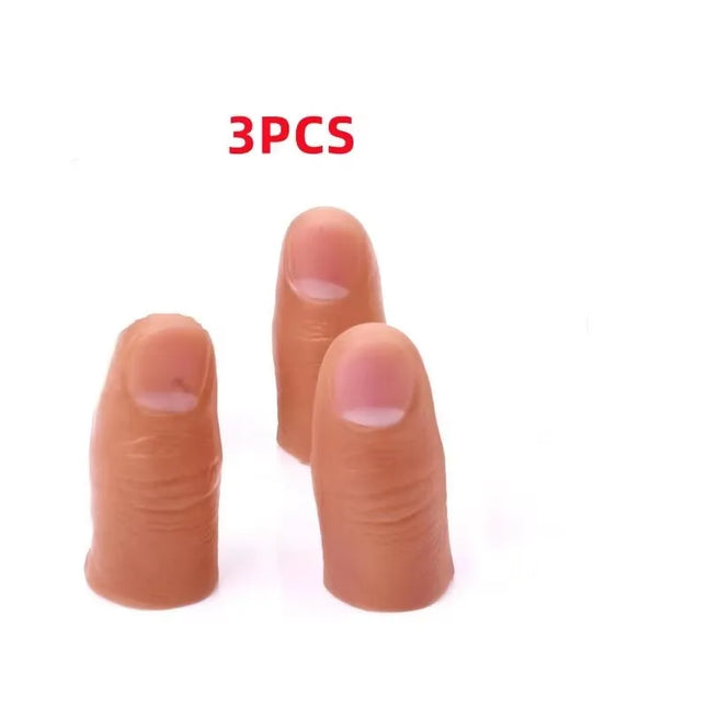 3PCS Funny Magic Toys Party Prank Soft Thumb Tip Fake Finger  Magic Trick Close Up Vanish Appearing Finger Trick Props
