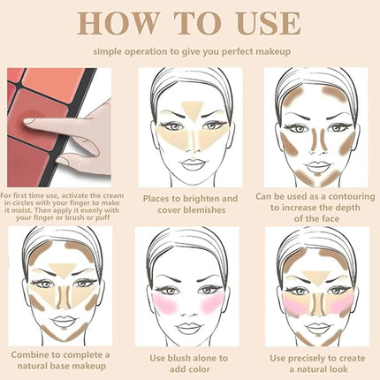 12-color iron box concealer blush cream matte highlight contour makeup all-in-one palette