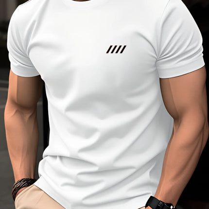 Summer men's 100% pure cotton casual fashionable loose retro compass mountain pattern printed round neck short sleeved T-shirt