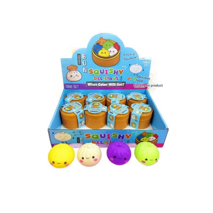 Hot selling multi-color smiling face buns with kneading music and steaming basket, stress relieving food toys, venting toys, str