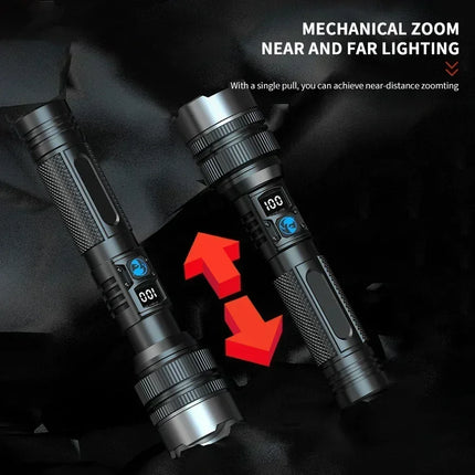 Ultra-Bright Rechargeable Flashlight, Compact & Lightweight Torch for Camping Hiking Fishing Outdoor Emergency  Lighting