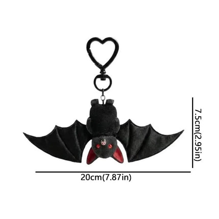 Gothic Style Bat Keychain Soft Portable Lightweight Bat Hanger Decoration Novelty Pendant Backpack Ornament
