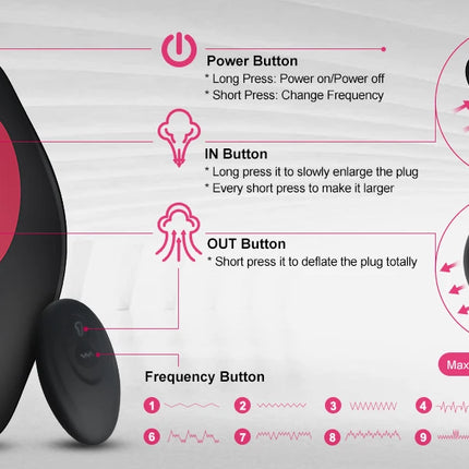 Anal Vibrator Inflatable Butt Plug Remote Prostate Massager Automatic Inflation Vibrating Male Female Prostate Stimulator