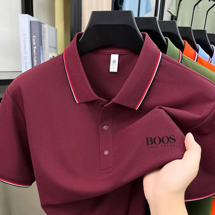 Men's summer new hot selling short sleeved printed logo high-end casual breathable fashion polo shirt comfortable T-shirt top
