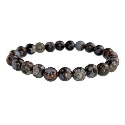 Natural Stone Pink Zebra Beaded Bracelet 6/8mm Dalmatian Jasper Rhodochrosite Agate Bracelet Gemstone Beads Bracelet