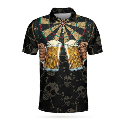 Beer Lover Funny Golf Polo Shirt Men's Clothing Short Sleeve Shirts 3D Full Print Neon Wine Pattern Hawaii Casual Fashion Top