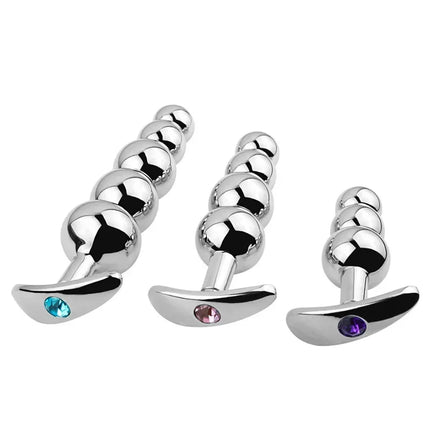 Metal Anal Beads Butt Plug Set Wearable Small Large Anal Plug G Spot Dildo Insert Vagina Extender Anus Sex Toy For Woman Man