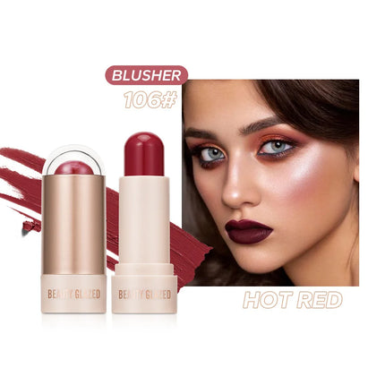 BEAUTY GLAZED multi-colour matte highlight blush stick glazed non-stick glass delicate and supple multi effect makeup