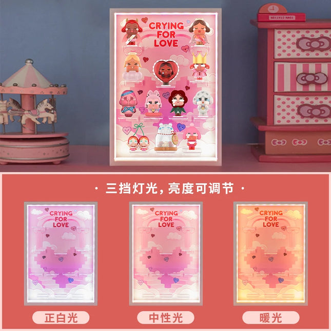 CRYBABY Tears of Eros Series Blind Box Display Case LED Light High Clarity Acrylic Dust-Proof Showcase Collection Romantic Gift