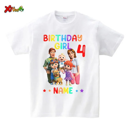 Birthday Girl Shirt for Family Matching Clothes Party Girls T Shirt Gift Custom Name Kids Clothing Outfit Children Clothes Daddy